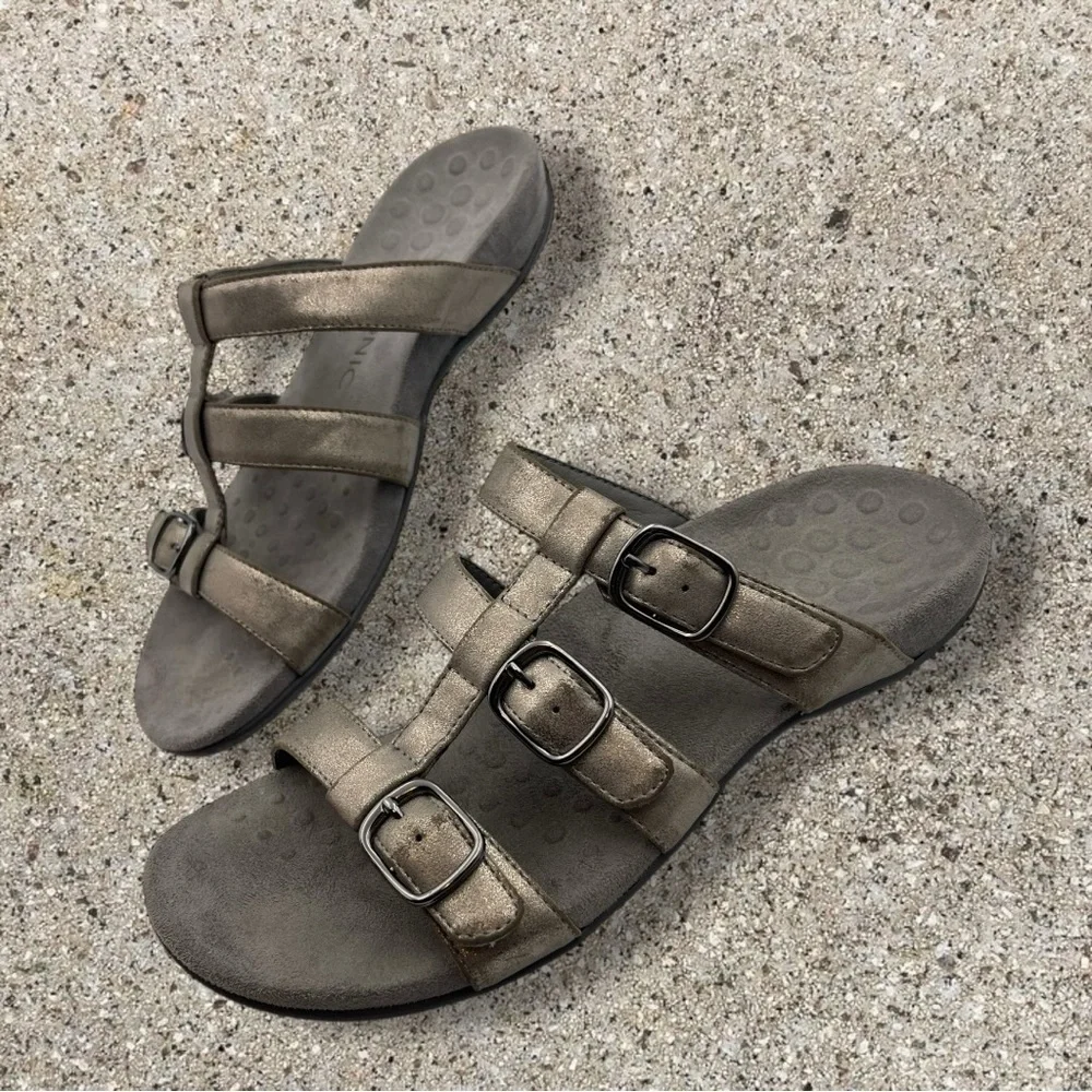 Vionic MISA SLIDE SANDAL Pewter Size 9
